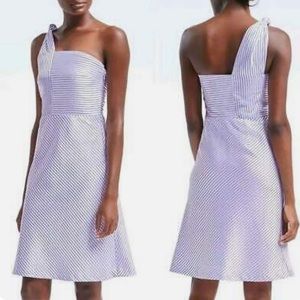 Banana Republic Striped One-shoulder Dress (Size 2 fits Size 6)